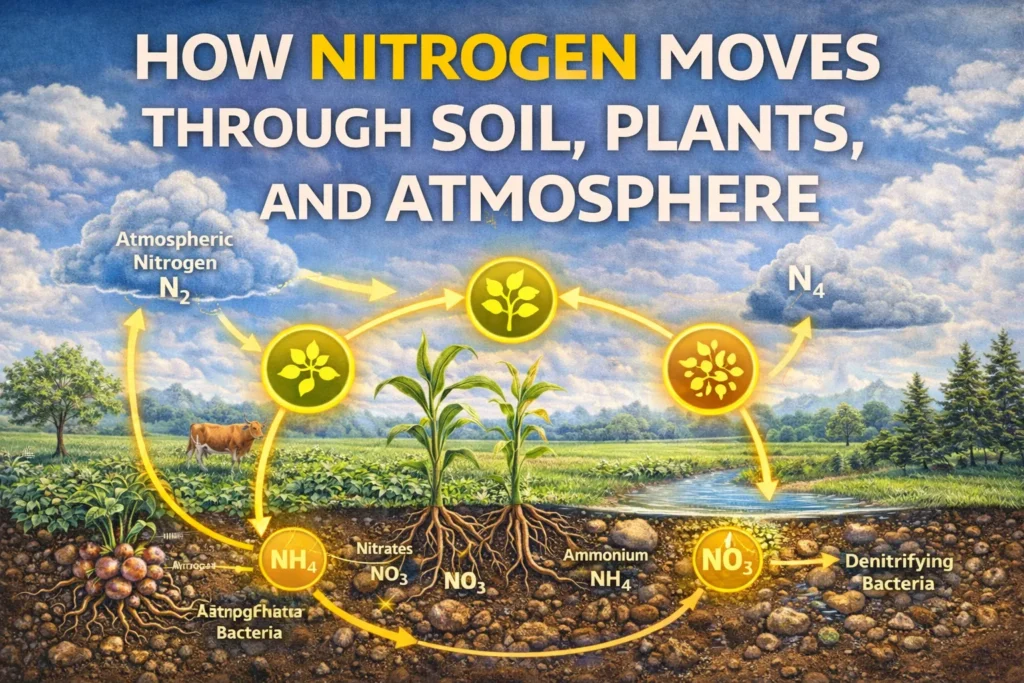 How Nitrogen Moves Through Soil, Plants, and Atmosphere